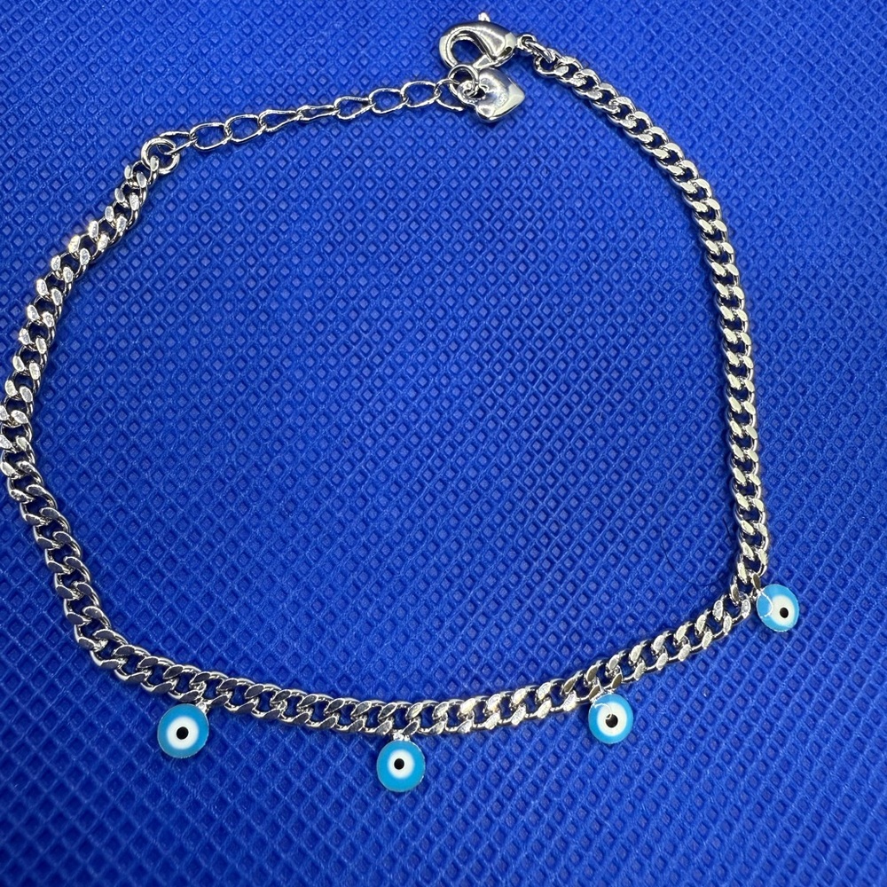 Pretty Bird - 18k White Gold Plated Evil Eye Bracelet 🧿